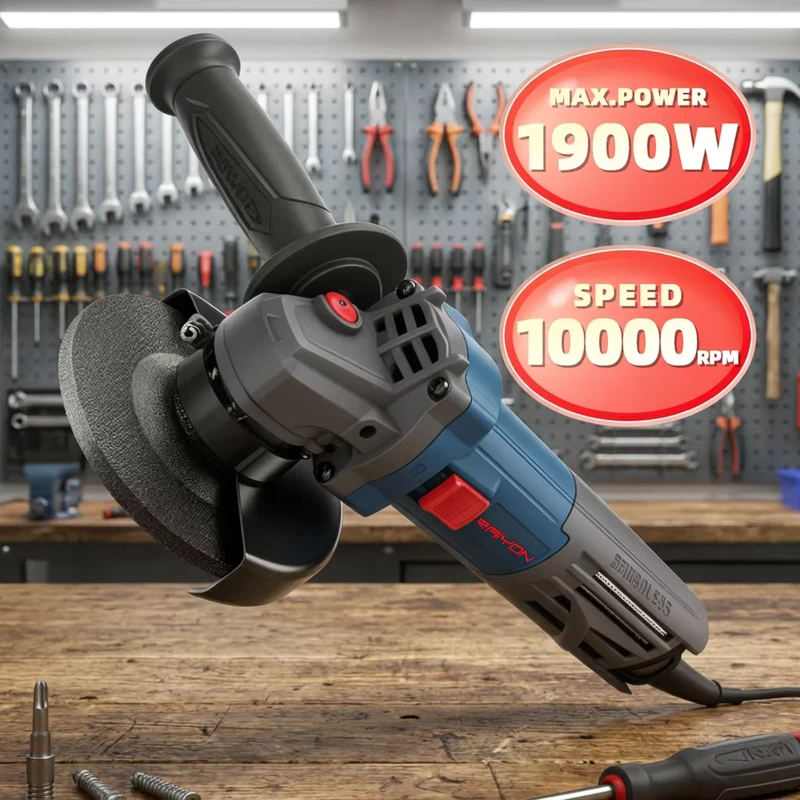125MM Brushless Angle Grinder 1900W Max Power with Variable Speed 3000 to 10000 RPM
