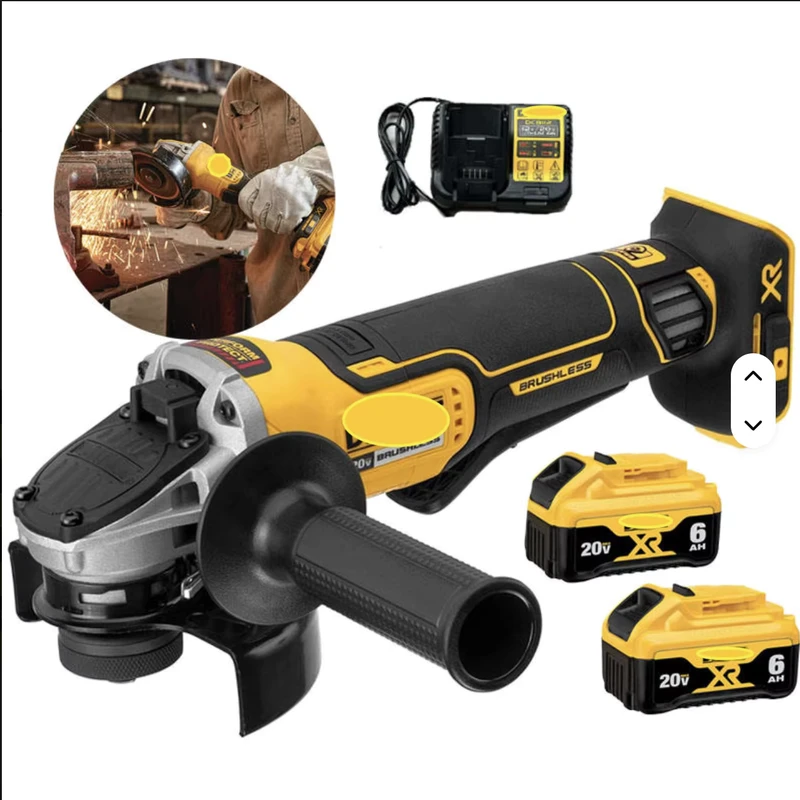 20V Cordless Brushless Angle Grinder 110mm/125mm Paddle Switch DIY for Cutting