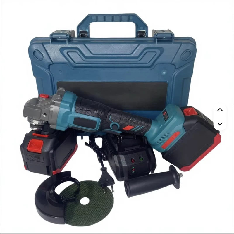 21V Portable Industrial Brushless Electric Angle Grinder Cordless Battery Powered Polisher Rechargeable Cutting Machine Trigger
