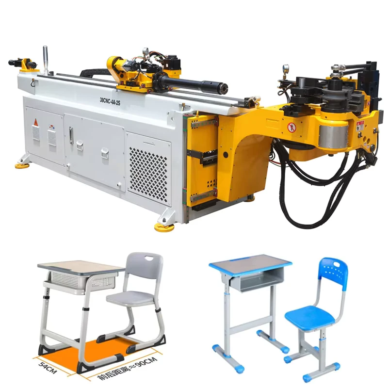 38CNC 4A 2S CNC Tube Bending Machine Iron Tube Square Tubing Bender With Motor for Aluminum and Stainless Steel Brass Tube Pipes