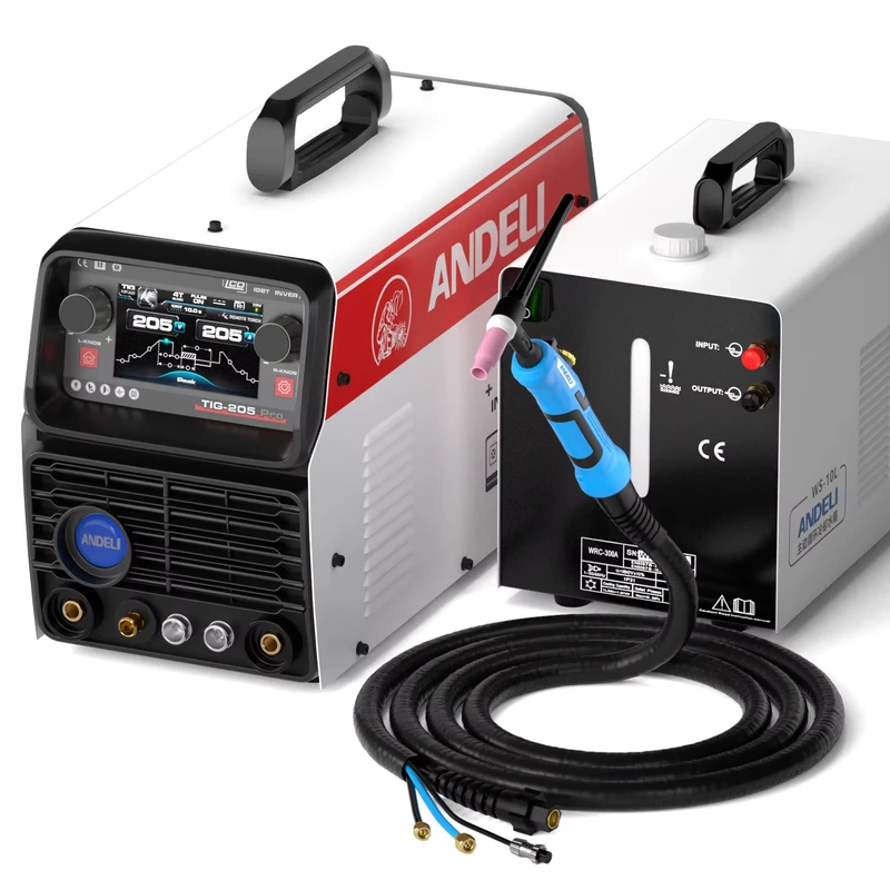 ANDELI AC DC LCD Water cooled TIG Welding Machines TIG With Water Box and Water cooled TIG Torch