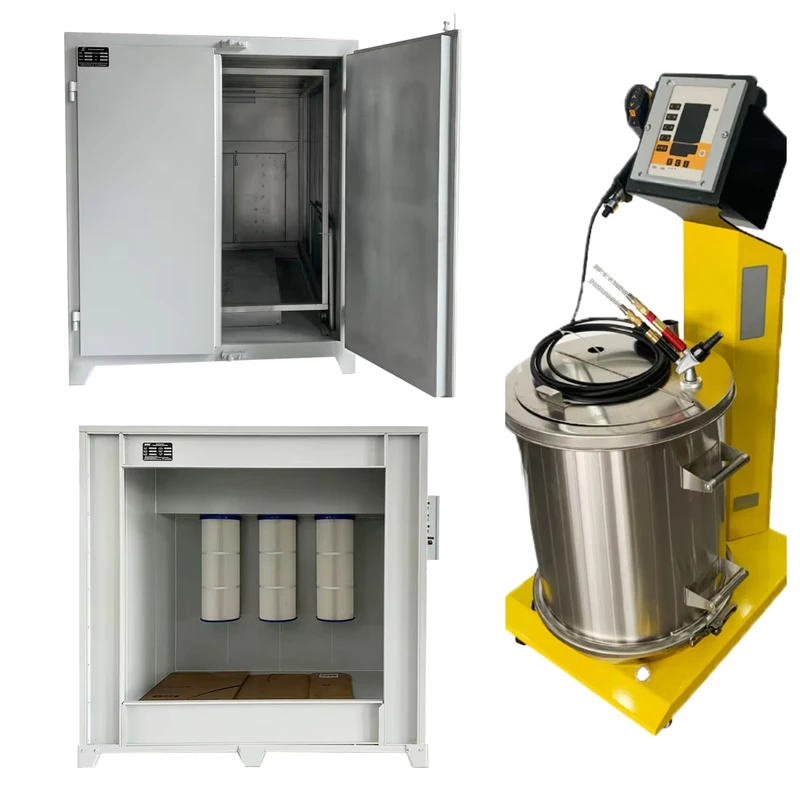 Ailin Factory Custom Metal Manual Powder Coating Set Kit System Package Equipment Machine Spray Booth Painting Gun Curing Oven