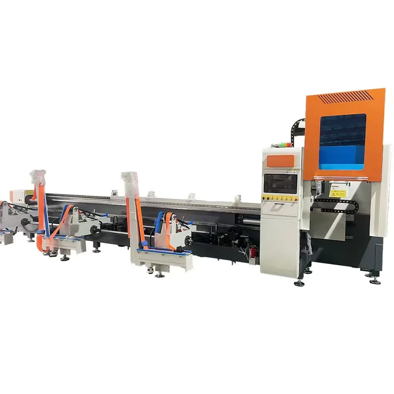 Automatic Fiber Laser Tube Cutting Machine High Precision for Round Square Stainless Steel Pipe Cutting