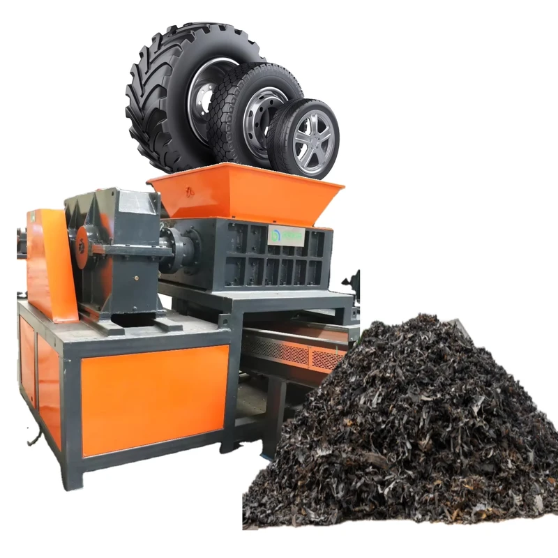 Automatic Small Twin Shaft Shredder Scrap Metal Recycling Machine Multifunctional Wood Tire Plastic Cable Crushing System