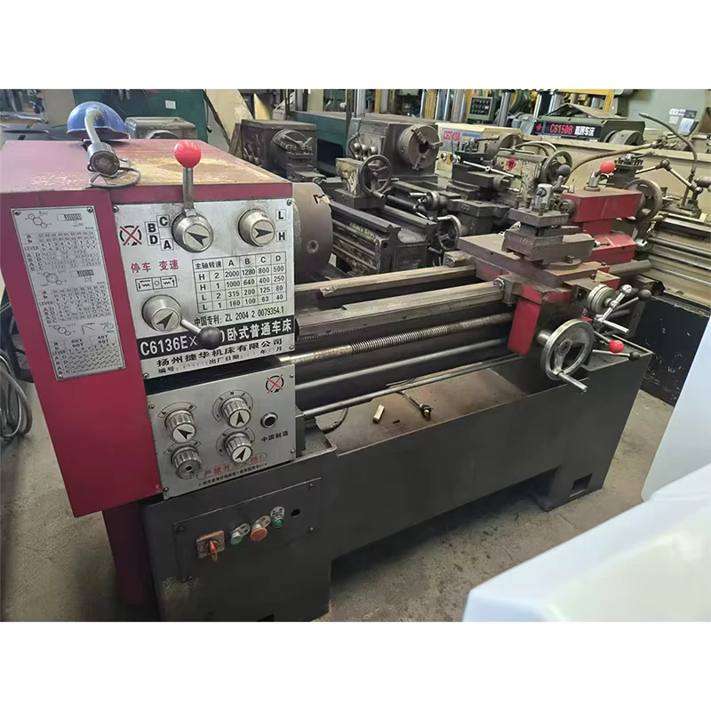 C6136E Second Hand Used Ordinary Small Conventional Horizontal Metal Manual Lathe Machine