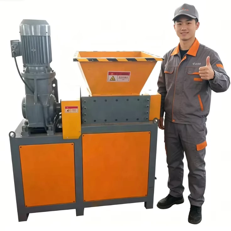 Compact Mini Double Shaft Metal Crushing Shredder Machine for Waste Paint Bucket Aluminum Scrap Steel Chips Small Household