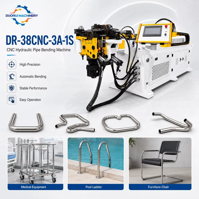 DR-38CNC-3A-1S Hydraulic Metal Iron Steel Round Tube Bender Machine CNC Pipe Bending Machine for Medical Equipment Manufacturing