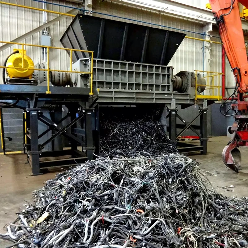 Double Shaft Tire Shredding & Car Crusher Machine with Motor Automatic Scrap Metal Shredder for Recycling