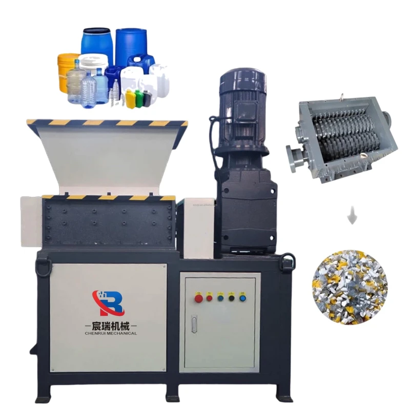 Factory Spot Sale Small Scrap Metal Shredder 4KW Mini Twin Shaft Shredder Can Crusher