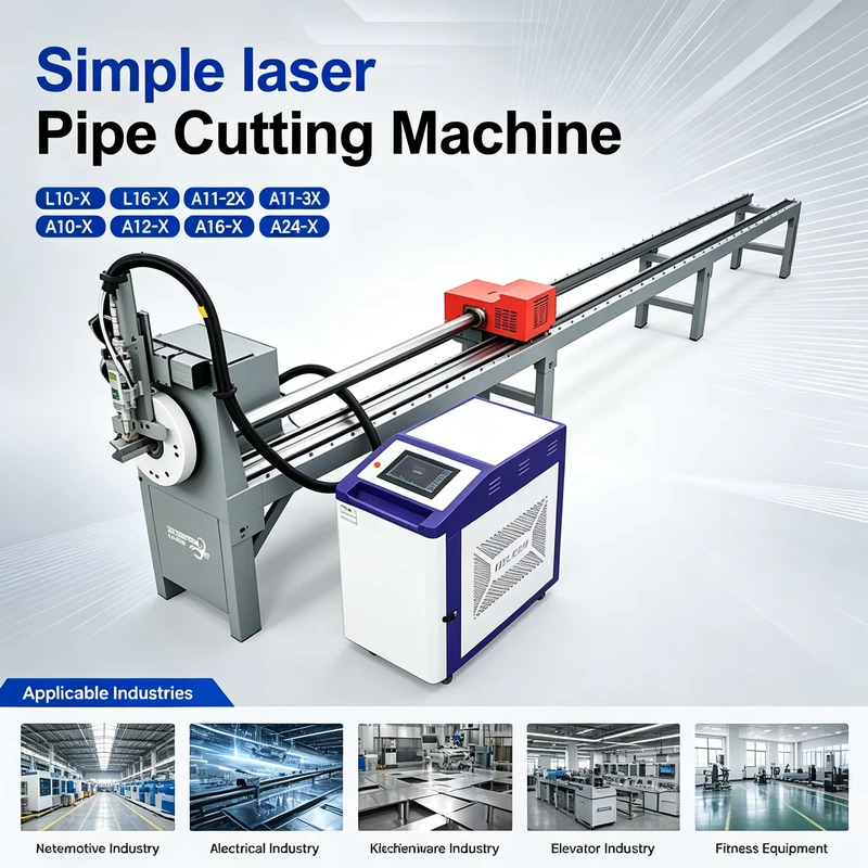 Fiber Laser Automatic Pipe Cutting Machine 100-240mm 3-6m Water Cooling AI/LAS Support for Metal Fitness Equipment Gate Railing