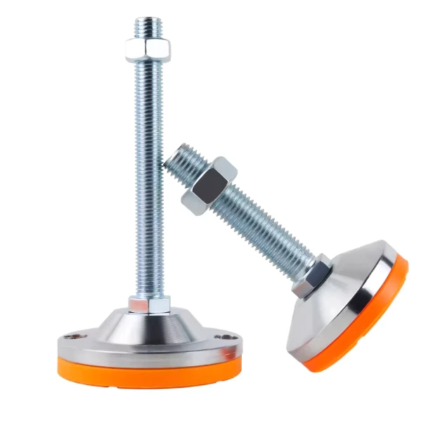 Heavy Duty Steel Zinc Plated Base Dia D100 D30 M16 M30 Leveler Machine with Anti-slip Rubber Pad Adjustable Feet