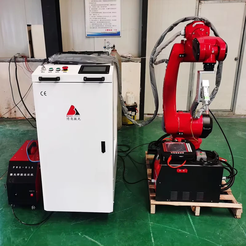 Industrial Fiber Laser Welder With Robot Arm 2000mm Metal Welding Cutting Cleaning 3in1 Automatic Robotic Tig Welding Machine