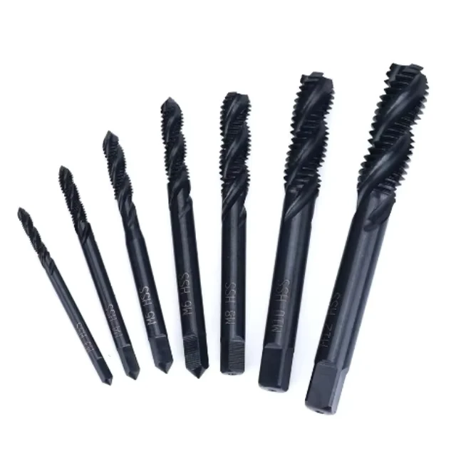 Industrial HSS E Spiral Point Machine Tap Set TiN Coated High Performance Thru Hole Tapping Tools for Alloy Steel