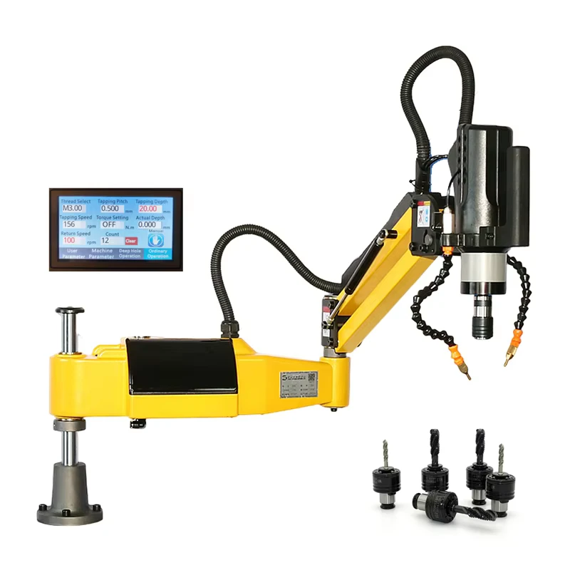 M3 M16 M20 CNC Electric Tapping Machine Servo Motor Electric Tapper Drilling With Chucks Easy Arm Power Tool Threading Machine