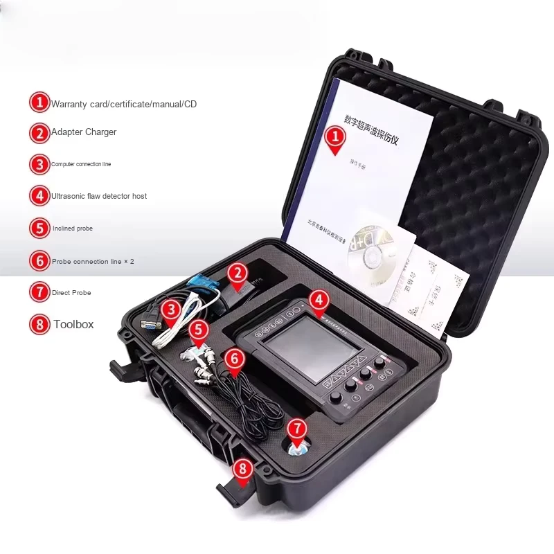Portable Digital Ultrasonic Flaw Detector for Metal Steel Structure Wave Crack Stomatal Inclusion Weld Detection 220V
