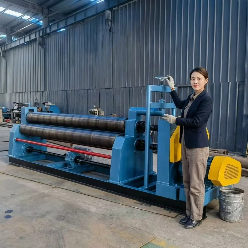 SZPM W11 Mechanical 3 Roller Plate Rolling Machine Asymmetric Bending Rolls 2 12mm Sheet Metal Fabrication 7.5kW