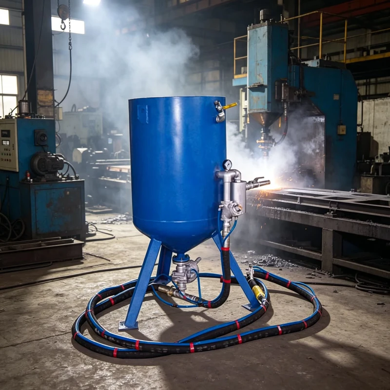 Sandblaster Mobile Sandblasting Pot Sand Blasting Machine for Rust Removal