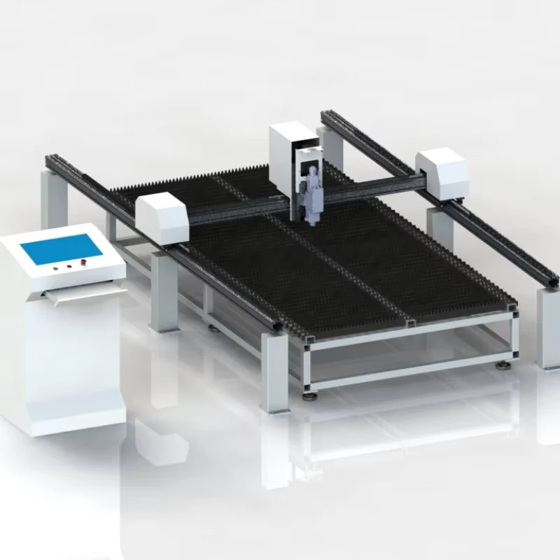 Small Gantry CNC Fiber Laser Cutting Machine 1500W Laser Generator Metal Cutting