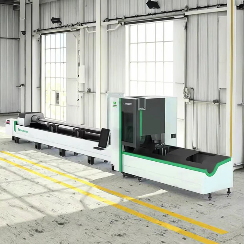 Three Chucks 3000W 6000W 12kw CNC Bevel Fiber Laser H Beam Cutting Machine 3D Iron Stainless Steel Tube Pipe Profile Cutting
