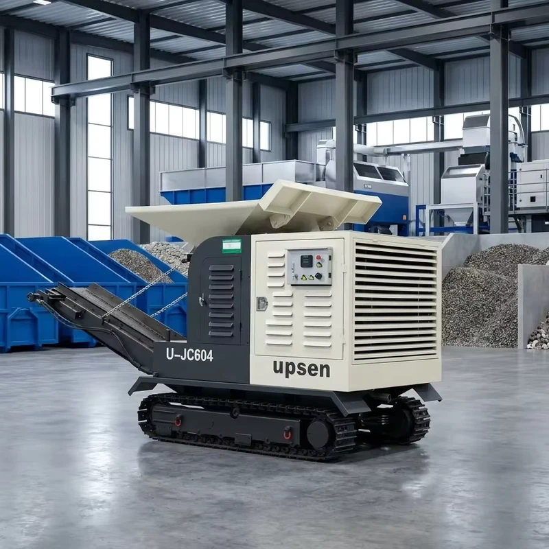 Ujc604 Diesel Engine Mobile Jaw Crusher Portable Stone Crushing Machine Demolition Recycling Machine Bearing Gear