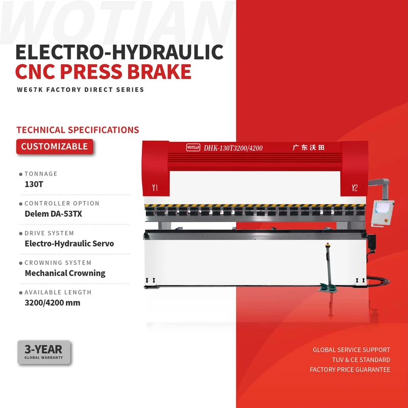 WE67K 170T Electro Hydraulic Servo CNC Press Brake Delem DA 53TX Cnc Sheet Metal Bender Machine