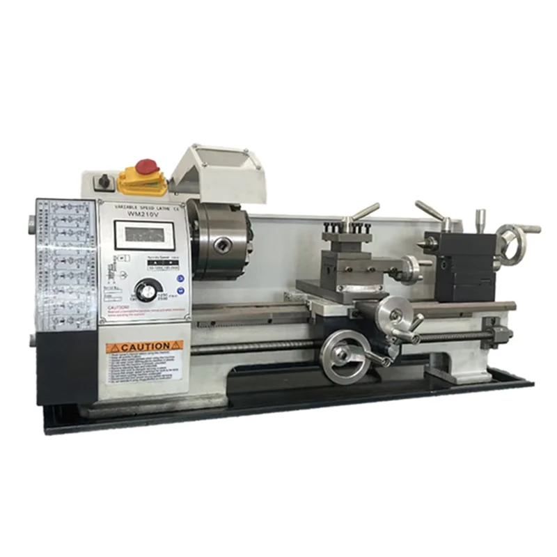 WM210 1100W 400 600 800MM Semi-Automatic Metal Lathe Length Auto Threading Making Mini CNC Machine